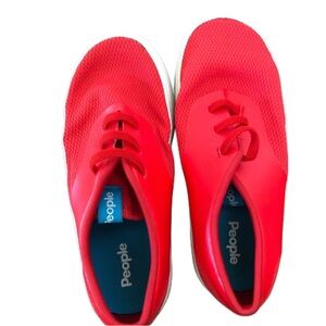 people foot wear red kids shoes